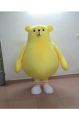 Costume mascotte d’ours jaune mignon