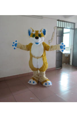 Mascot costume mascotte de canichi jaune blanc