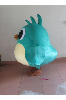 Costume mascotte d’oiseau bleu blanc