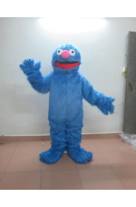 Costume mascotte de cookie bleu poilu
