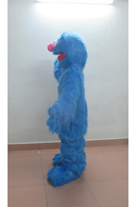 Costume mascotte de cookie bleu poilu