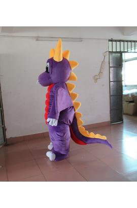 Costume mascotte de dragon rouge violet
