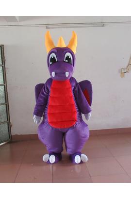 Costume mascotte de dragon rouge violet