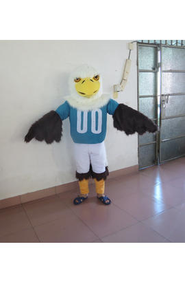 Costume mascotte d’aigle en vêtement de rugby
