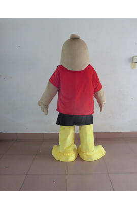 Costume mascotte d’aigle brun jaune en t-shirt