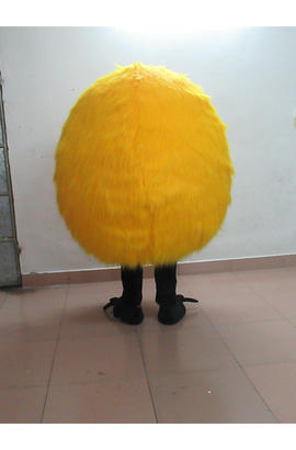 Costume mascotte de monstre juane poilu pour adulte