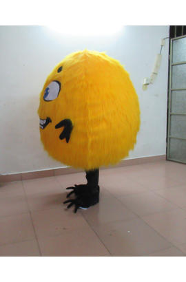 Costume mascotte de monstre juane poilu pour adulte