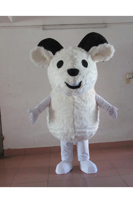 Costume mascotte de mouton blanc pour adulte