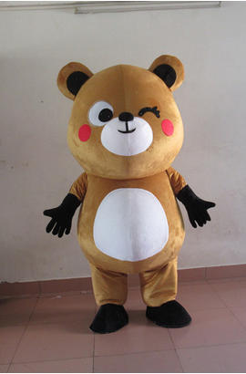 Costume mascotte d’ours brun aimable pour adulte