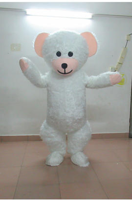 Costume mascotte d’ours blanc adorable pour adulte