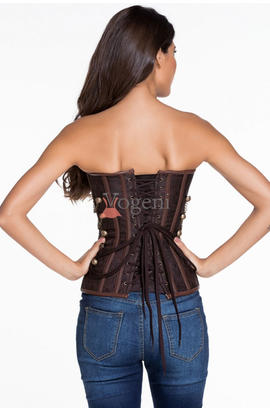 14 os corset steampunk en acier marron avec lanière