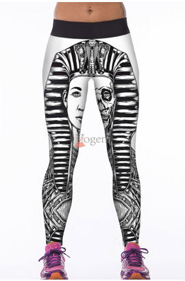 Leggings sexy extensibles avec motif imprimé punk pour le yoga