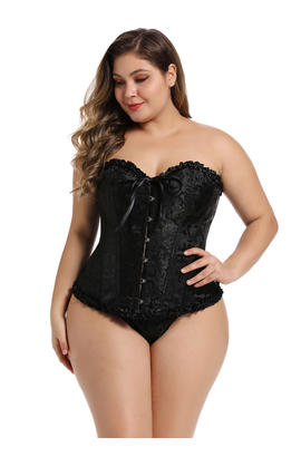 Bustier corset lingerie grande taille avec imprimé et volants