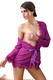 Nuisette violette sexy diaphane avec culotte assortie