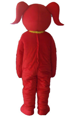 Costume de mascotte en peluche rouge petit monstre pour soirée déguisée