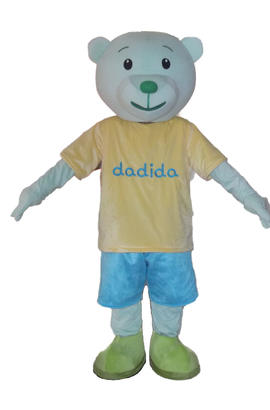 Costume de mascotte t-shirt et short de bébé ours pour adulte
