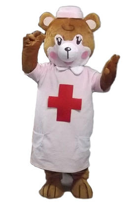 Costumes de mascotte d’ours infirmier pour adultes