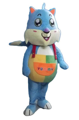 Costume de mascotte de dessin animé d'écureuil bleu pour adultes