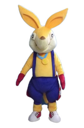 Costume de mascotte de lapin brun clair pour adulte