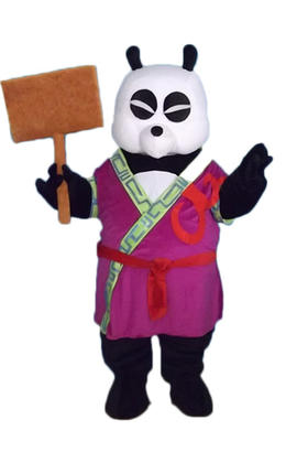 Costume de mascotte de kung fu panda avec marteau pour adulte