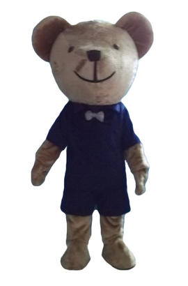 Costume pour tous : mascotte complète d’ours amical avec chandail à manches courtes mauve