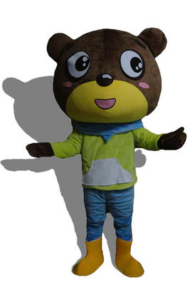 Costume de mascotte dessin animé de papa ours brun adulte
