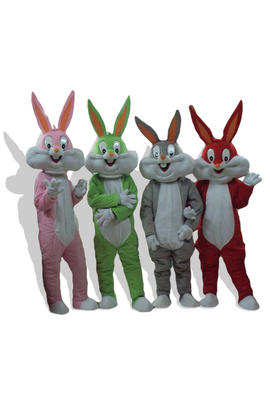 Costume de mascotte de bugs bunny dans de multiples couleurs