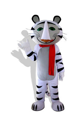 Adorable costume de mascotte d’un tigre blanc