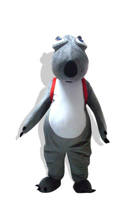 Costume en peluche légère mascotte d’ours vaudou gris