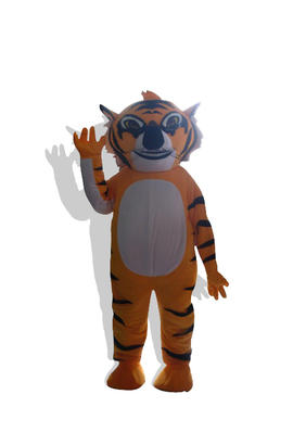 Costume mignon de mascotte animale en forme de tigre à poils longs