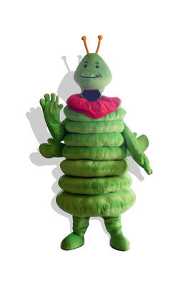 Costume mascotte de ver charpentier vert