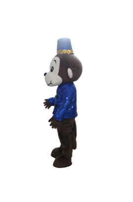 Costume de mascotte a peluche courte représentant un singe bleu