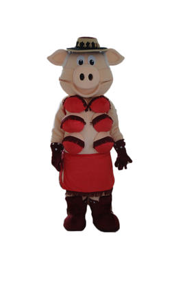 Costume de mascotte en peluche courte d’une truie bien en chaire